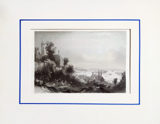 Budín, Budapešť – City of Buda, or Ofen, R. Wallis, původní oceloryt, ca 1840