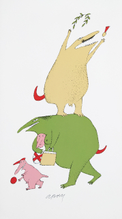 Born Adolf – Medaile, signovaná barevná serigrafie, 1996