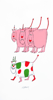 Born Adolf – Všichni jsme si rovni, signovaná barevná serigrafie, 1996