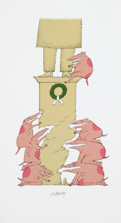 Born Adolf – Pomník slávy, signovaná barevná serigrafie, 1996