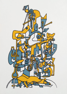Gross František – Strojek, barevná serigrafie, nedatováno