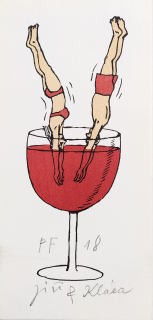 Slíva Jiří – PF 2018, Novoročenka autora, původní barevná litografie, 2017
