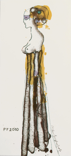 Suchánek Vladimír – PF 2010, Novoročenka autora, barevná litografie, 2009