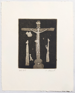 Kiml Václav – Pieta, Autorský tisk, původní akvatinta, nedatováno