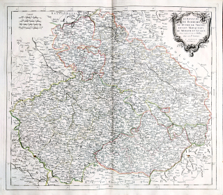  Čechy, Morava, Slezsko a Lužice – Müller Johann Christoph, de Vaugondy Gilles Robert, pův. mědiryt, 1777