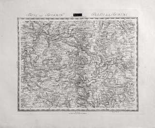Vysočina – Geographisches Institut Weimar, původní mědiryt, 1807