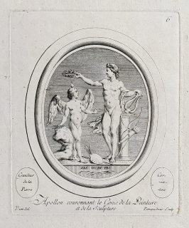 Madame Pompadour – Génius poezie, Plate 19, původní lept, ca 1775