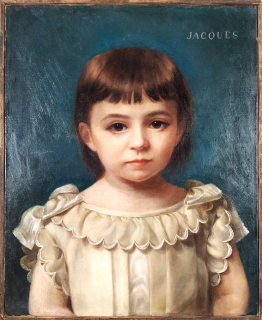 Jacques – Portrét dívky, Paříž, olej na plátně, odborně restaurováno, ca 1880