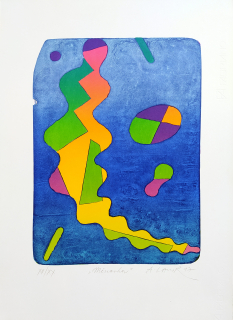 Lamr Aleš – Měňavka, barevná litografie, číslováno XII/XX, 1997
