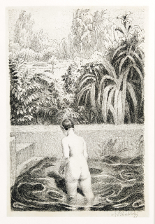 Švabinský Max – Zuzana v lázni, původní litografie, 1944