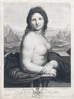 da Vinci, Leonardo; Michel, Jean Baptiste – La Joconde nue, původní lept, mědiryt, 1774