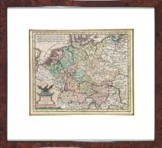 Evropa – Adam Friedrich Zürner, staře kolorovaný původní mědiryt, 1729