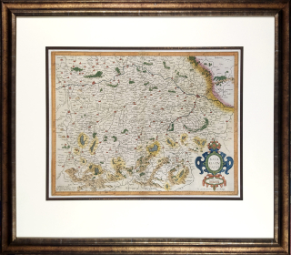 Německo – Bavaria Ducatus, Gerard Mercator, Henric Hondius, staře kolorovaný původní mědiryt, 1633