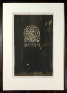 Šimon Tavík František – Rozeta Notre-Dame v Paříži, barevný lept, 1922