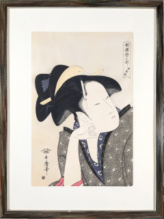 Utamaro Kitagawa – Kasen koi no bu, Mono–omou koi, barevný dřevořez, nedatováno