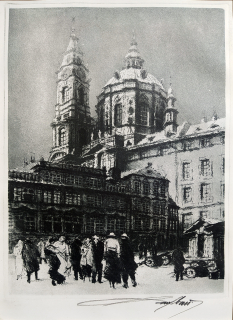 Vaic Josef – Praha, Chrám sv. Mikuláše, původní lept, 1927