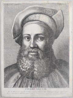 Hollar Václav – Pierre Aretin, Parthey 1346, původní mědiryt podle Tiziana, 1647