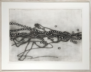 Kučerová Alena – Hladina / Water Surface, autorský tisk z perforovaného plechu, 1980–1982