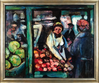 Emler František – Halles de Paris, olejomalba na kartonu, 70–80. léta