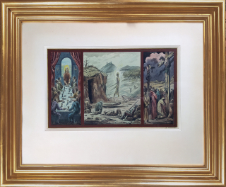 Konůpek Jan – Poslední večeře, ukřižování a zmrtvýchvstání, akvarelem kolorovaná kresba tuší, 1944