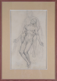 Švabinský Max – Pieta, kresba tužkou, dedikace autora (1947), 1945