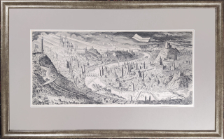 Bouda Cyril – Praha, původní mědiryt, číslováno 75/200, soupis díla č. 999, 1948