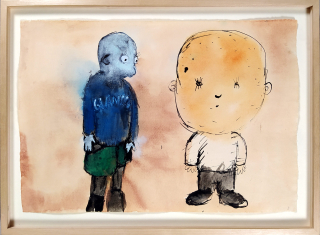 Bolf Josef – Glamour, malba akvarelem, tuší a kvašem na ručním papíře, 2002–2004