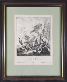 Welté Gottlieb – Hra, Das Spiel, původní lept, ca 1770