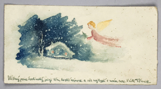 Tomek Eduard – Přání K. Svolinskému, akvarel, ca 1960