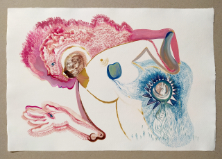 Holcová Veronika – Rébus, olejomalba na ručním papíře Losín, 2013