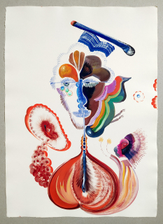 Holcová Veronika – Návrat, olejomalba na ručním papíře Losín, 2019