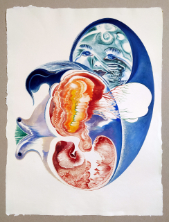 Holcová Veronika – Velikonoční, olejomalba na ručním papíře, 2018