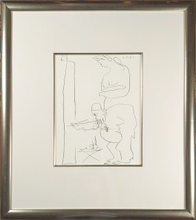 Picasso Pablo – Le Peintre et son Modèle, 6. 7. 1962, původní litografie z tiskárny Mourlot 354, 1962