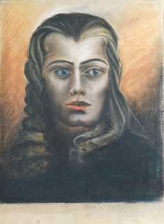 Reegen Hanes – Mad, Vzpomínka na mrtvou milenku, dar autora příteli Z. Boušemu, suchý pastel, 1943–1948