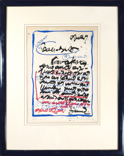 Kirchner Zdeněk – Dopis, Paříž, barevná litografie, autorský tisk, 80. léta 20. století