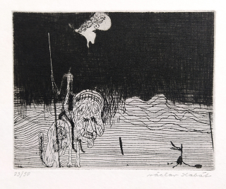 Kabát Václav – Jiří a drak, původní lept, číslováno 23/50, nedatováno