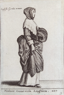 Hollar Václav – Mulier Generosa Anglica, Parthey 1888, původní lept, 1642