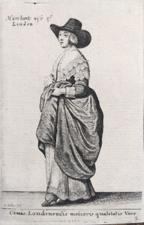 Hollar Václav – Civis Londinensis melioris qualitatis Uxor, Parthey 1893, původní lept, 1642