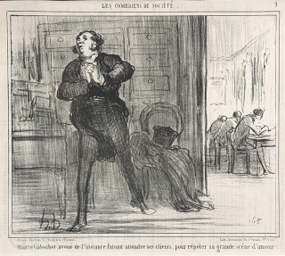 Daumier Honoré – Advokát Galoubet, Le Charivari, původní litografie, 1858