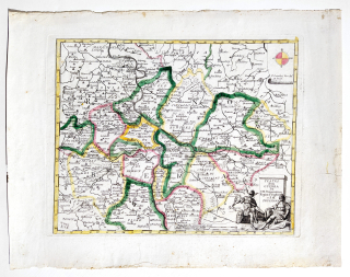 Čechy – Francesco Griselini, staře kolorovaný původní mědiryt, 1757