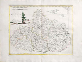 Morava – Antonio Zatta, staře kolorovaný původní mědiryt, 1779