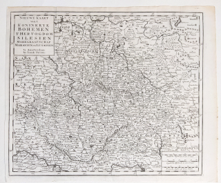 Čechy, Morava, Slezsko a Lužice – Isaak Tirion, původní mědiryt, ca 1740