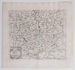 Čechy – David Custos, původní mědiryt, 1627 