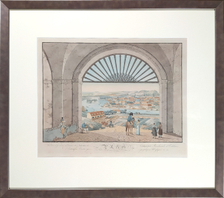 Praha – Lorenz Janscha, Karel Postl, staře kolorovaný lept s akvatintou, ca 1810