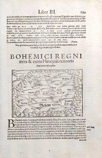 Čechy – Sebastian Münster, Cosmographia, latinské vydání, původní dřevořez, 1572