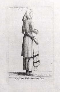 Hollar Václav – Mulier Matrisana, Manželka starosty Londýna, Parthey 1881, původní mědiryt, 1649