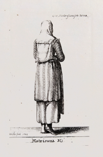 Hollar Václav – Matrisana M:, španělská venkovská žena, Parthey 1880, původní mědiryt, 1649