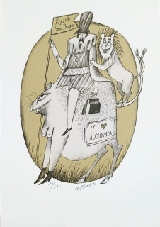 Born Adolf – I love Alchymia, původní litografie, číslováno 30/32, 1993