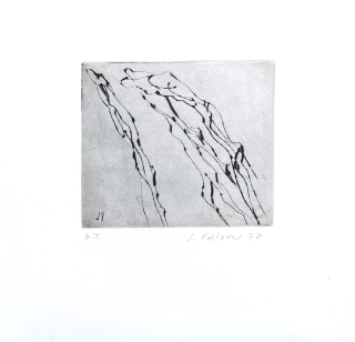 Válová Jitka – Figury v pohybu, původní suchá jehla, autorský tisk, 1978