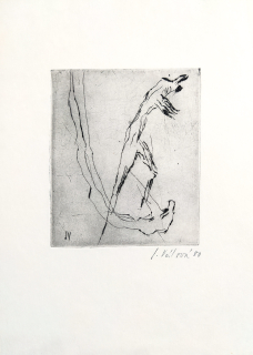 Válová Jitka – Figury v pohybu, původní suchá jehla, 1980